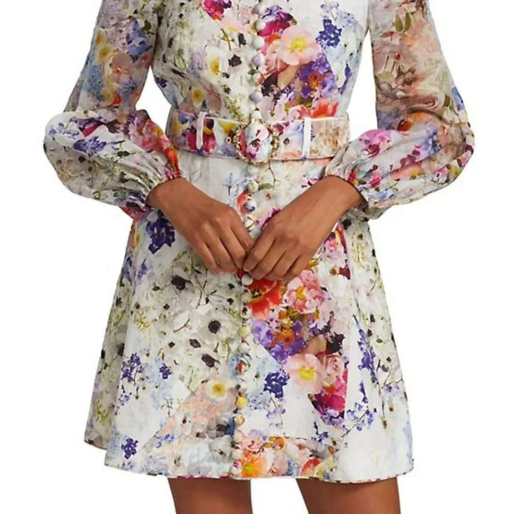 ❌ SOLD❌ Zimmermann Prima Floral Belted Shirtdress - Picture 4 of 16